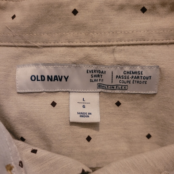 Old Navy Beige Button Up Slim Fit Shirt L - Picture 4 of 4